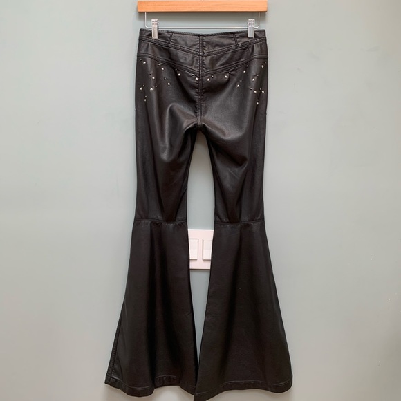 FP Moonchild Vegan Faux Leather bell bottom pants - Picture 7 of 12